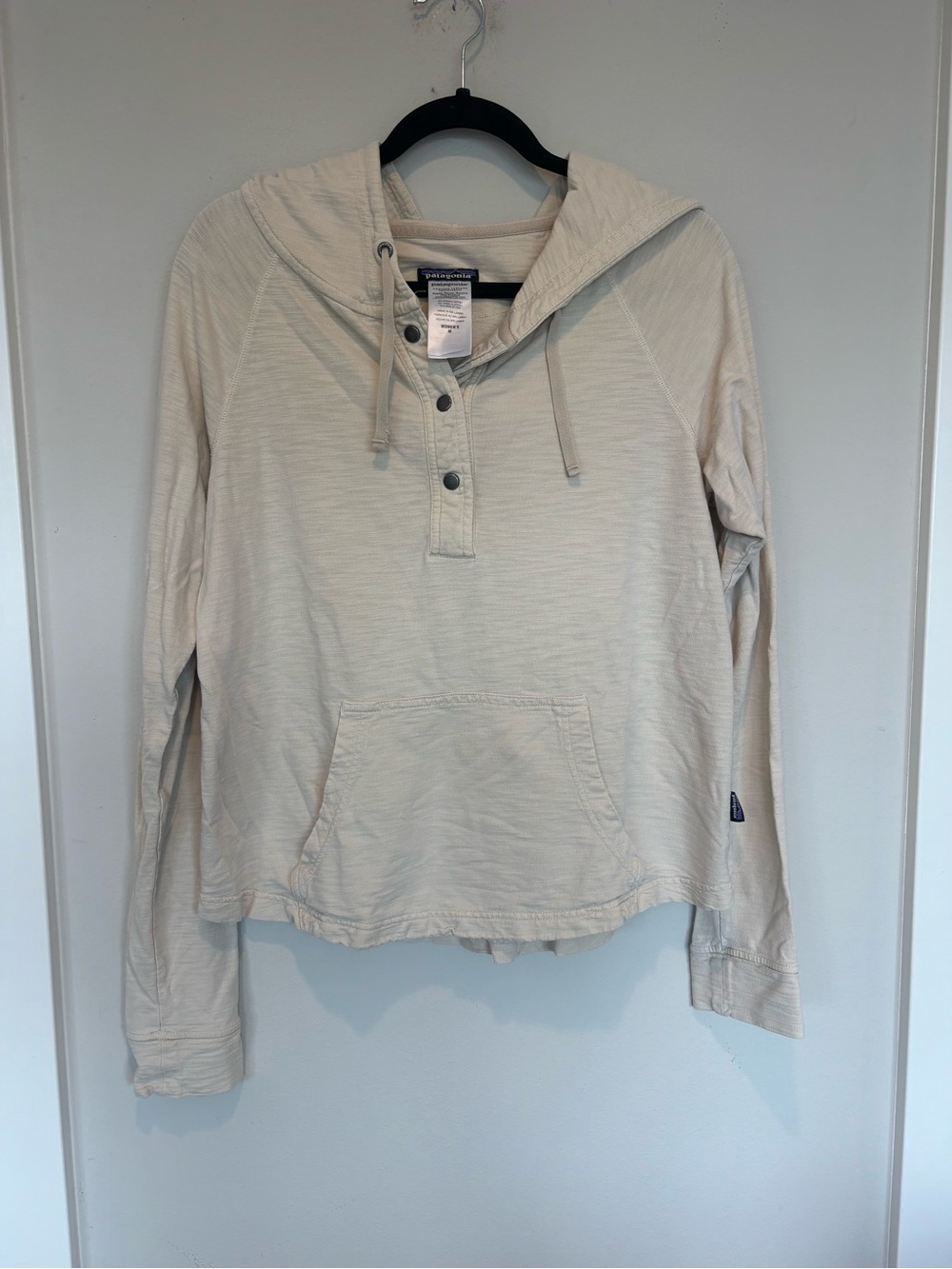 Patagonia Light Beige Hooded Snap-Front Pullover
